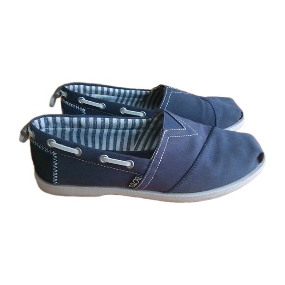 BOBS Navy Blue Athletic Wrap Slip On Boat Shoes Comfort Flats Womens Size 8 - Picture 1 of 7